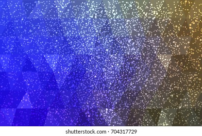 Light Blue, Green vector christmas postcard low polygon background. Illustration consisting of triangles. Abstract triangular polygonal origami or crystal design of New Year celebration.