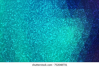 Light Blue, Green vector christmas polygon background. Low poly Illustration consisting of triangles with snowflakes. Texture background of New Year celebration.