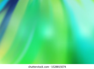 Light Blue, Green vector colorful blur backdrop. Creative illustration in halftone style with gradient. New style for your business design.