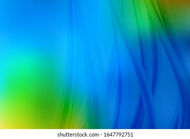 Light Blue, Green vector colorful blur backdrop. Creative illustration in halftone style with gradient. New style design for your brand book.