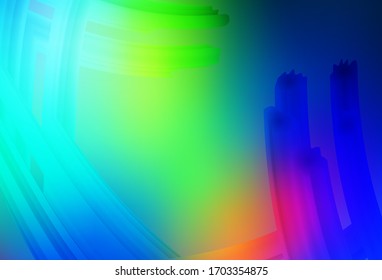 Azul claro, fondo negro vectorial verde colorido. Ilustración abstracta colorida con degradado. Fondo para un teléfono móvil.
