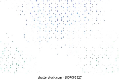 Light Blue, Green vector cover with mathematic symbols. Abstract illustration with colored algebra signs. Smart design for your business advert of university.