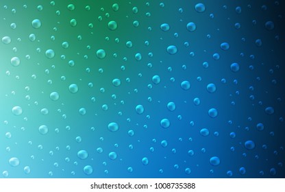 Light Blue, Green vector cover with spots. Modern abstract illustration with colorful water drops. The pattern can be used for ads, leaflets of liquid.