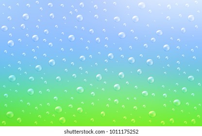 Light Blue, Green vector cover with spots. Glitter abstract illustration with blurred drops of rain. Pattern can be used as texture of water, rain drops.