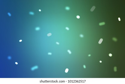Light Blue, Green vector cover with beautiful snowflakes. Glitter abstract illustration with crystals of ice. New year design for your ad, poster, banner.
