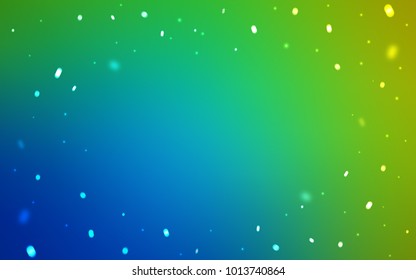 Light Blue, Green vector cover with beautiful snowflakes. Glitter abstract illustration with crystals of ice. The template can be used as a new year background.