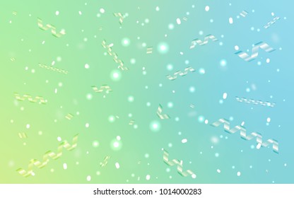 Light Blue, Green vector cover with happy holiday ribbons. Beautiful colored illustration with ribbon in celebration style. New design for ad, poster, banner of your Party.