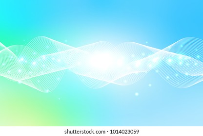Light Blue, Green vector cover with happy holiday ribbons. Beautiful colored illustration with ribbon in celebration style. New design for ad, poster, banner of your Party.