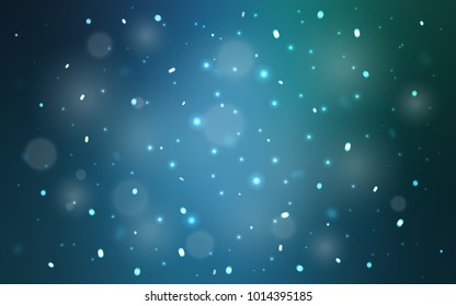 Light Blue, Green vector cover with beautiful snowflakes. Modern geometrical abstract illustration with crystals of ice. New year design for your business advert.