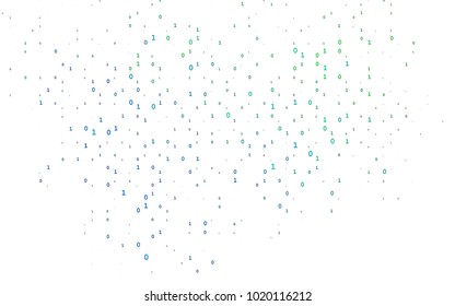 Light Blue, Green vector cover with mathematic symbols. Abstract illustration with colored algebra signs. The pattern can be used as ads, poster, banner for books.