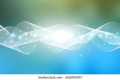 Light Blue, Green vector cover with happy holiday ribbons. Decorative shining illustration with ribbons on abstract template. Beautiful design for your business advert of anniversary.