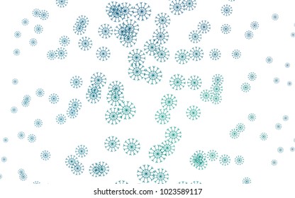 Light Blue, Green vector cover with beautiful snowflakes. Shining colored illustration with snow in christmas style. The pattern can be used for year new  websites.