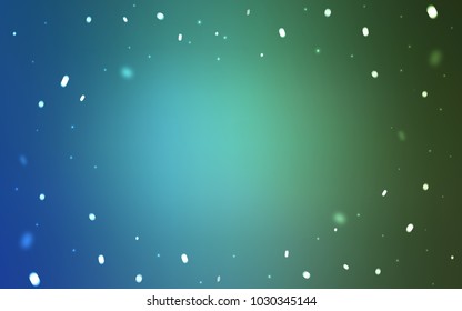 Light Blue, Green vector cover with beautiful snowflakes. Modern geometrical abstract illustration with crystals of ice. New year design for your business advert.