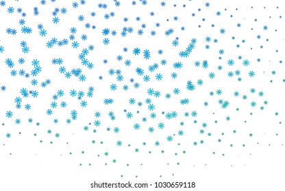 Light Blue, Green vector cover with beautiful snowflakes. Glitter abstract illustration with crystals of ice. The template can be used as a new year background.