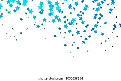 Light Blue, Green vector cover with small and big stars. Stars on blurred abstract background with gradient. Best design for your ad, poster, banner.