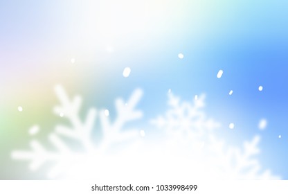Light Blue, Green vector cover with beautiful snowflakes. Glitter abstract illustration with crystals of ice. The pattern can be used for new year ad, booklets.
