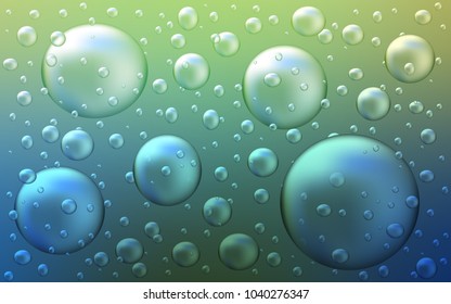 Light Blue, Green vector cover with spots. Abstract illustration with colored bubbles in nature style. Pattern can be used as texture of water, rain drops.