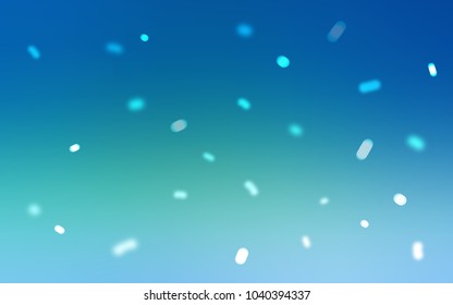 Light Blue, Green vector cover with beautiful snowflakes. Shining colored illustration with snow in christmas style. New year design for your ad, poster, banner.
