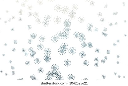 Light Blue, Green vector cover with beautiful snowflakes. Decorative shining illustration with snow on abstract template. New year design for your business advert.