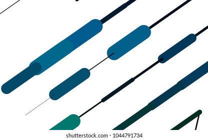 Light Blue, Green vector cover with rounded stripes. Capsules on blurred abstract background with gradient. Smart design for your business advert.
