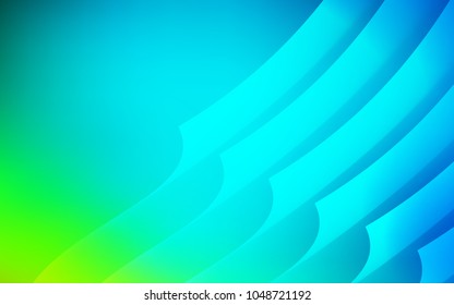 Light Blue, Green vector cover with stright stripes. Lines on blurred abstract background with gradient. Best design for your ad, poster, banner.