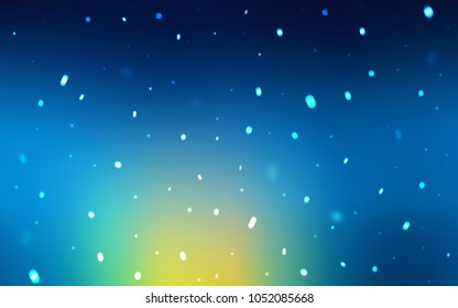 Light Blue, Green vector cover with beautiful snowflakes. Modern geometrical abstract illustration with crystals of ice. The template can be used as a new year background.