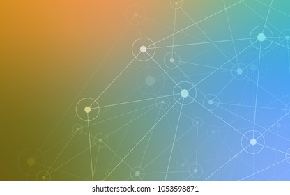 Light Blue, Green vector cover with spots, lines. Modern abstract colorful illustration with spheres and lines. Pattern can be used as texture of wallpapers.