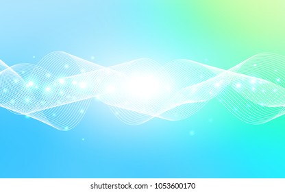 Light Blue, Green vector cover with happy holiday ribbons. Modern geometrical abstract illustration with carnival ribbons. The pattern can be used for carnival, festival leaflets.