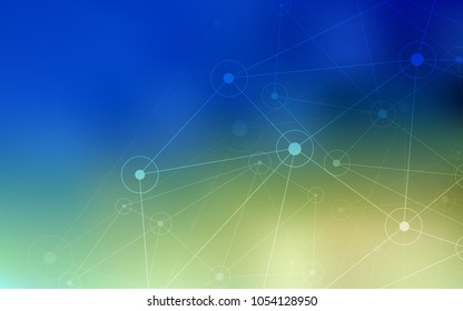 Light Blue, Green vector cover with spots, lines. Colorful illustration with circles and lines in futuristic style. Pattern can be used for beautiful websites.