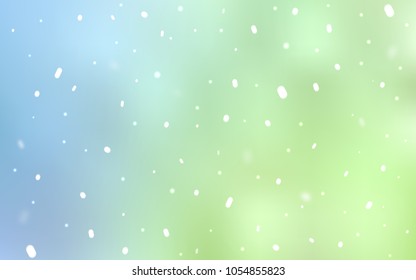Light Blue, Green vector cover with beautiful snowflakes. Glitter abstract illustration with crystals of ice. The template can be used as a new year background.