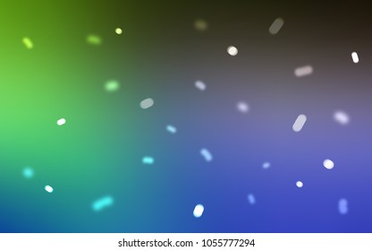 Light Blue, Green vector cover with beautiful snowflakes. Glitter abstract illustration with crystals of ice. New year design for your business advert.