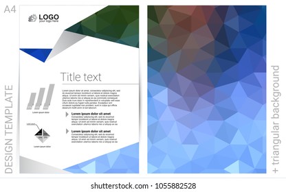 Light Blue, Green vector  cover for Envelopes. Booklet with textbox on colorful abstract background. Pattern can be used as a template for calendars.