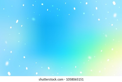 Light Blue, Green vector cover with beautiful snowflakes. Decorative shining illustration with snow on abstract template. The pattern can be used for new year ad, booklets.