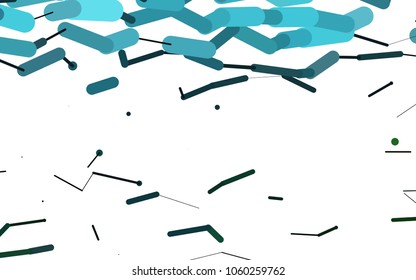 Light Blue, Green vector cover with rounded stripes. Modern geometrical abstract illustration with staves. The template can be used as a background.