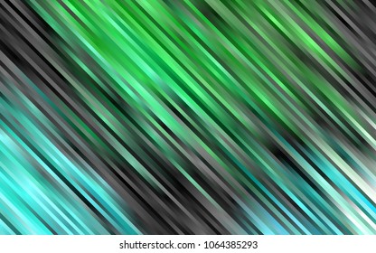 Light Blue, Green vector cover with long lines. Lines on blurred abstract background with gradient. The pattern can be used as ads, poster, banner for commercial.