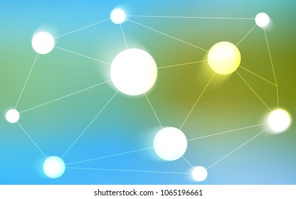 Light Blue, Green vector cover with spots, lines. Glitter abstract illustration with connection of triangle structure. Beautiful design for your business advert.