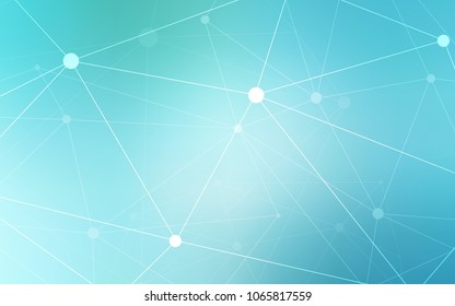 Light Blue, Green vector cover with spots, lines. Design with connection of dots and lines on colorful background. Pattern can be used as texture of wallpapers.