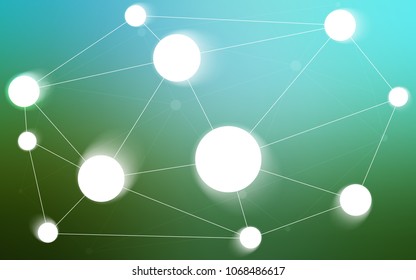 Light Blue, Green vector cover with spots, lines. Modern abstract colorful illustration with spheres and lines. Pattern can be used for ads, leaflets.