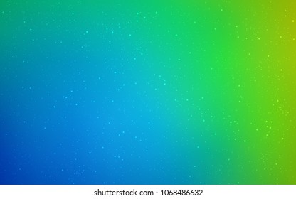 Light Blue, Green vector cover with astronomical stars. Glitter abstract illustration with colorful cosmic stars. Pattern for astrology websites.