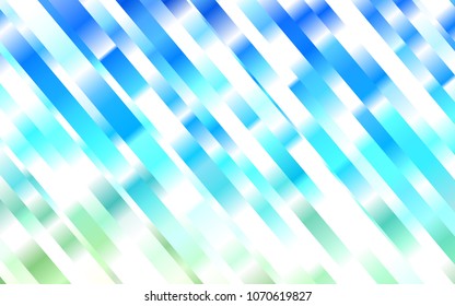 Light Blue, Green vector cover with long lines. Shining colored illustration with narrow lines. The pattern can be used for websites.