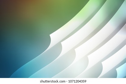 Light Blue, Green vector cover with stright stripes. Lines on blurred abstract background with gradient. Template for your beautiful backgrounds.
