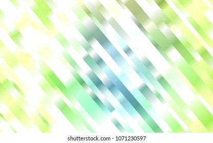 Light Blue, Green vector cover with long lines. Lines on blurred abstract background with gradient. Best design for your ad, poster, banner.