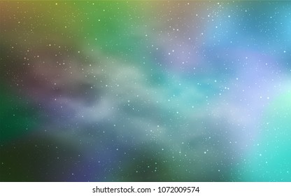 Light Blue, Green vector cover with astronomical stars. Modern abstract illustration with Big Dipper stars. Pattern for astronomy websites.