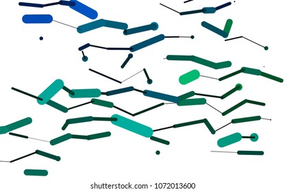 Light Blue, Green vector cover with rounded stripes. Blurred decorative design in simple style with lines. The pattern can be used for medical ad, booklets, leaflets