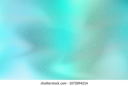 Light Blue, Green vector cover with astronomical stars. Blurred decorative design in simple style with galaxy stars. Pattern for astrology websites.