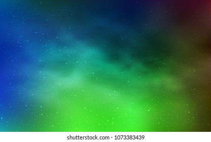 Light Blue, Green vector cover with astronomical stars. Modern abstract illustration with Big Dipper stars. Template for cosmic backgrounds.