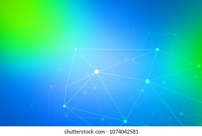 Light Blue, Green vector cover with spots, lines. Abstract illustration with colorful discs and triangles. Completely new template for your brand book.