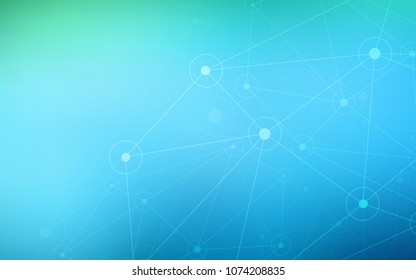 Light Blue, Green vector cover with spots, lines. Modern abstract colorful illustration with spheres and lines. Completely new template for your brand book.
