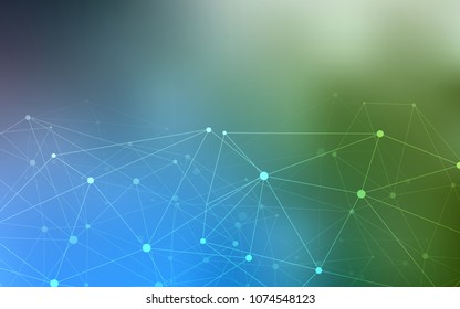 Light Blue, Green vector cover with spots, lines. Decorative design in abstract style with triangle structure. Pattern can be used for beautiful websites.