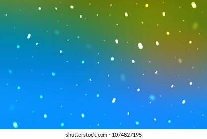 Light Blue, Green vector cover with beautiful snowflakes. Decorative shining illustration with snow on abstract template. The pattern can be used for new year leaflets.